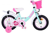 Volare Ashley Kinderfiets - Meisjes - 12 inch - Groen - Met handrem, terugtraprem, afneembare zijwieltjes, gesloten kettingkast, rieten mandje, verstelbaar zadel en stuur, veilig en comfortabel